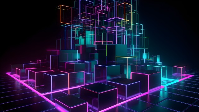 Neon Cubes Stack