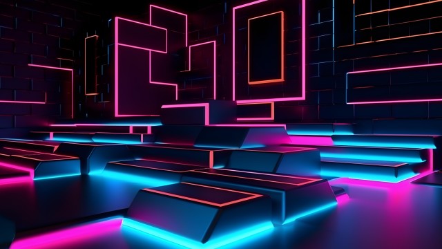 Neon Geometric Modern interior