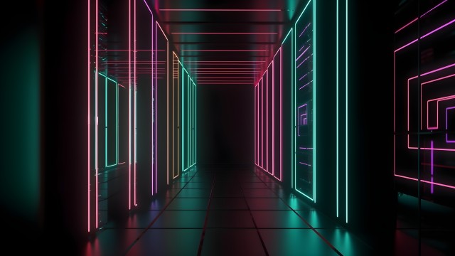 Neon Lights Corridor
