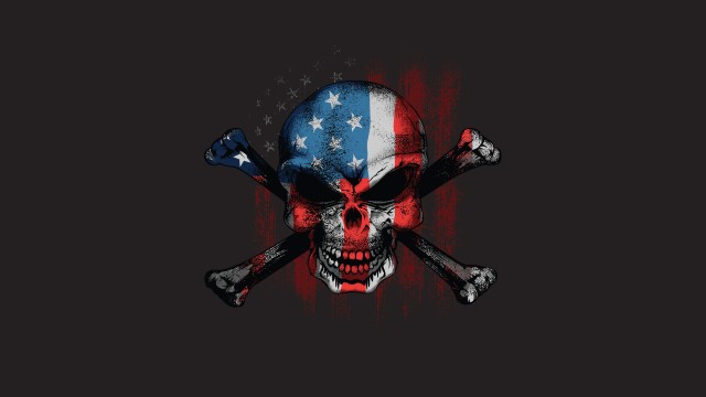 Skull American flag