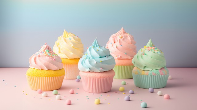 Colorful Ice cream Cupcakes