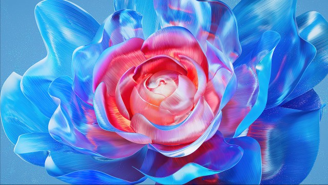 Digital flower Blue aesthetic