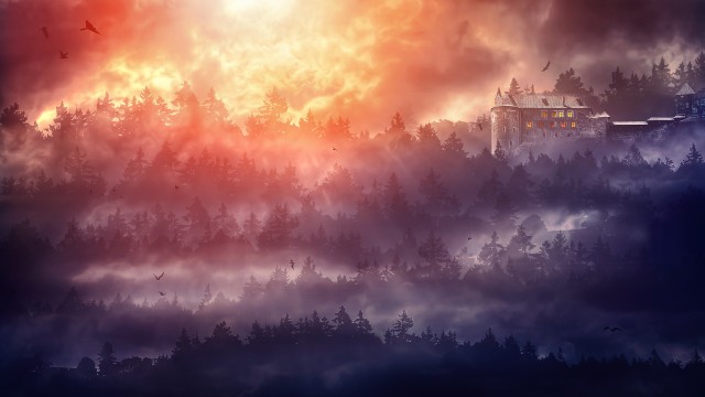 Castle Burning Sky