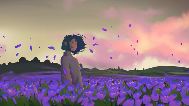 Lofi girl Lavender fields