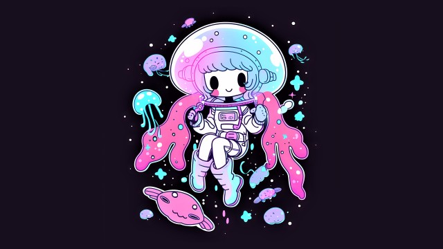 Cute astronaut Kawaii girl