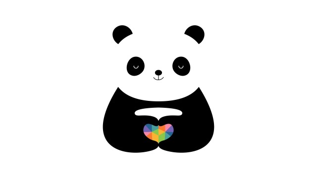 Cute panda Love heart