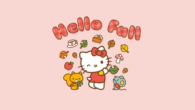 Hello Fall Hello Kitty background