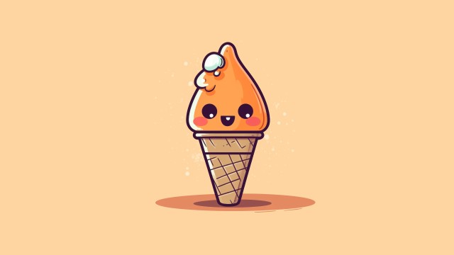 Kawaii ice cream Cute face