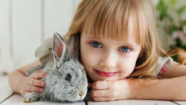 Smiling girl Rabbit