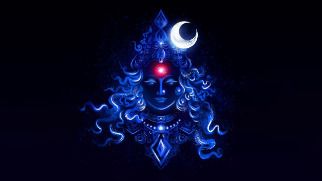 Durga Maa Blue aesthetic