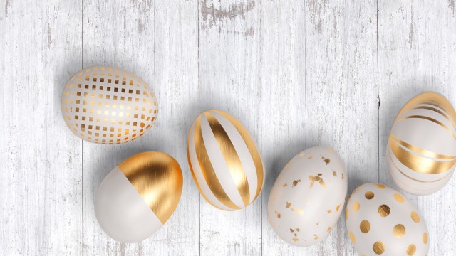 Easter eggs Wooden background