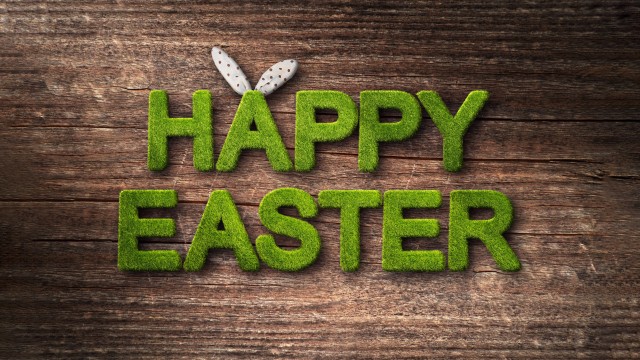 Happy Easter Wooden background