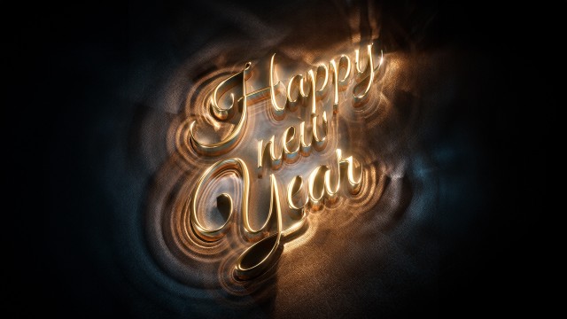Happy New Year 3D typography