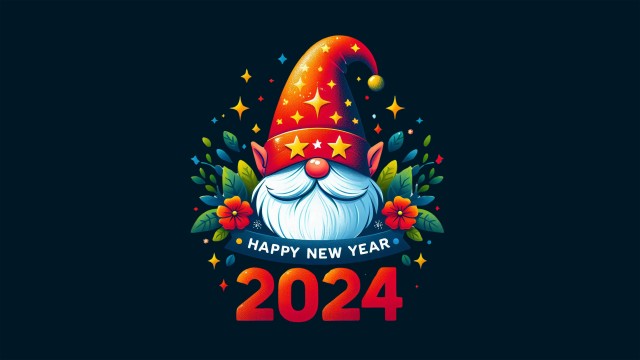 Happy New Year 2024 Santa Claus
