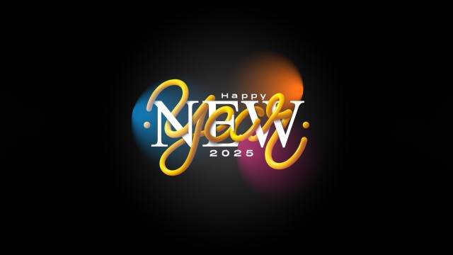 Happy New Year 2025 Dark background