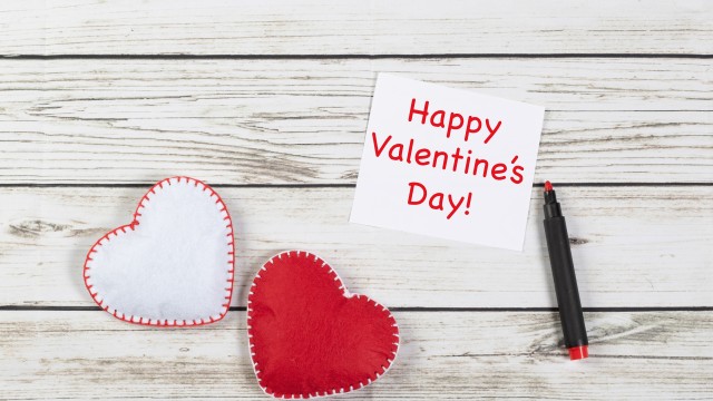 Happy Valentine's Day Red hearts