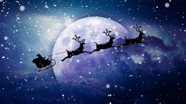Santa Claus chariot Moon